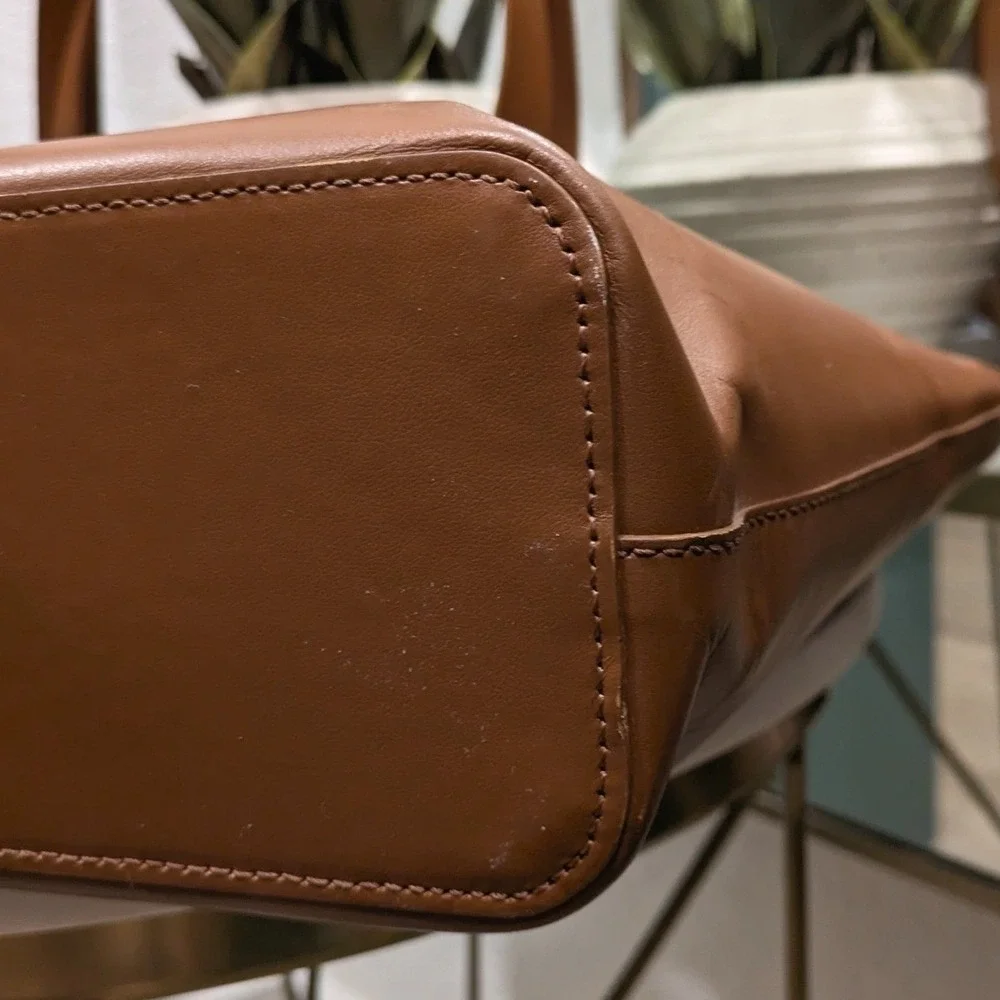 Everlane The Day Market Tote Bag Lg Cognac Brown‎ Italian Leather Minimalist